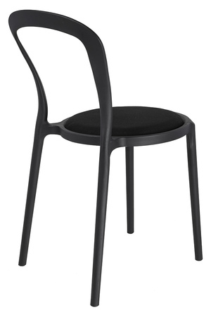 Krzesło SLIM czarne - polipropylen,  tkanina