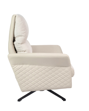 Fotel obrotowy RELAX beżowy - skóra PU,   stal