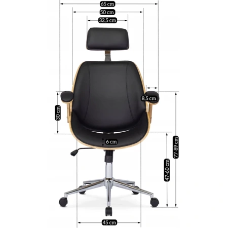 Fotel FABIAN Ekoskóra Dąb złoty/Czarny