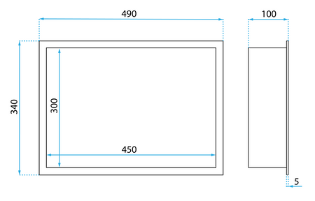 PÓŁKA WNĘKOWA LED 30x45x10 cm BLACK