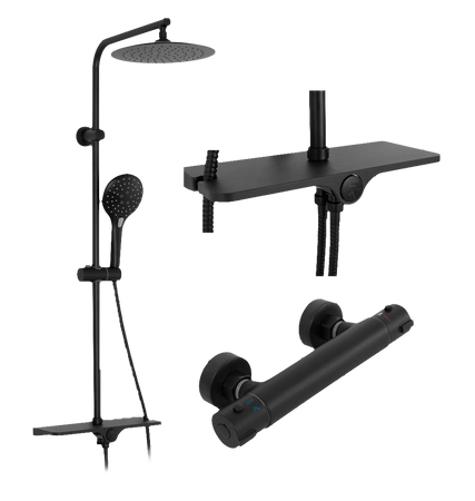 ZESTAW NATRYSKOWY MIKE CZARNY TERMOSTAT