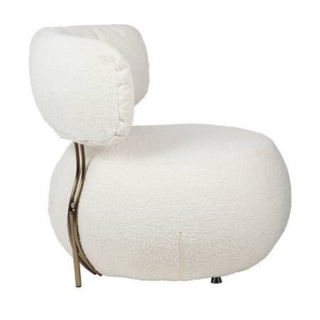 Fotel LOW TEDDY biały - stal