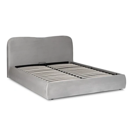 Łóżko 160x200 BRISTOL Szare Z Pojemnikiem