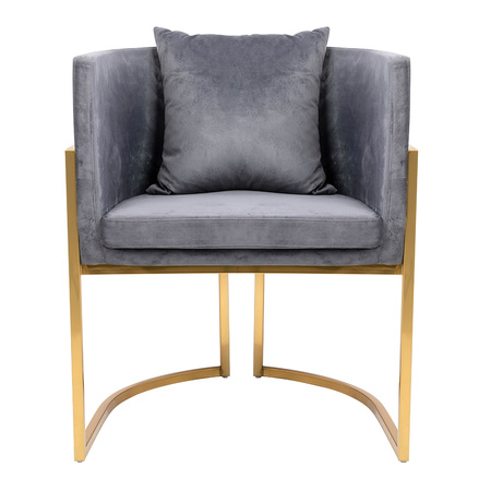 Fotel CHLOE VELVET ciemny szary - metal,  welur