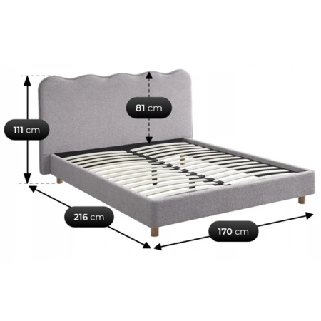 Łóżko 160x200 IZMIR Szare
