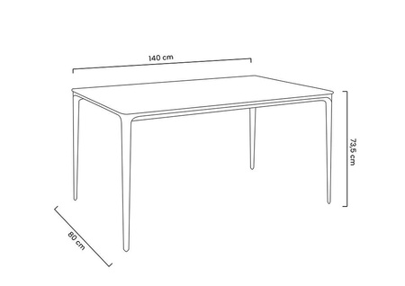 Stół SLIM 140x80 biały, czarny -          ceramiczny marmur, aluminium