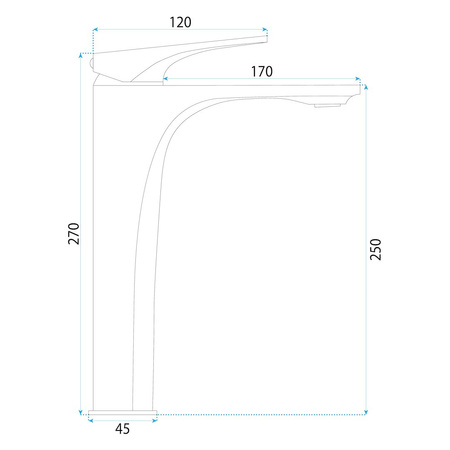 BATERIA UMYWALKOWA JOE ZŁOTA SZCZOTKOWANA WYSOKA