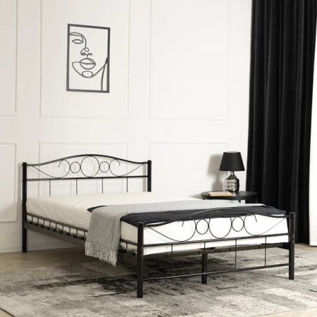 Łóżko 120x200 cm GRIFFIN Czarne