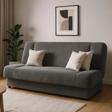 Sofa PIANO Sztruksowa Ciemnoszara