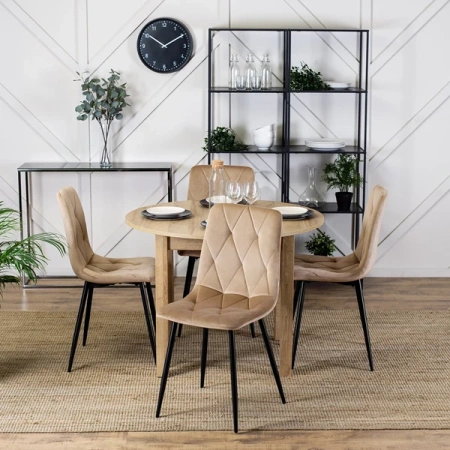 Krzesło ROBIN Beżowe Welurowe