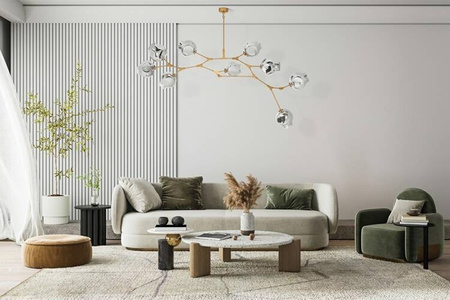 Lampa wisząca SPLIT 9 GOLD  złota / dymiona