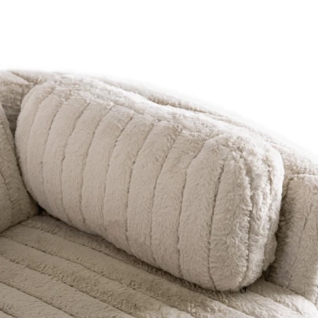 Fotel RAUL Beżowy Tkanina Pluszowa