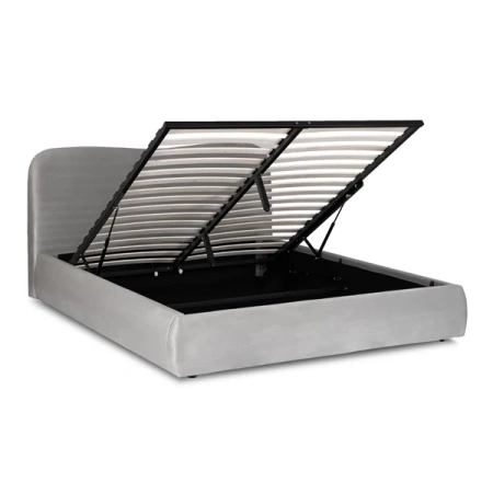 Łóżko 140x200 BRISTOL Szare Z Pojemnikiem