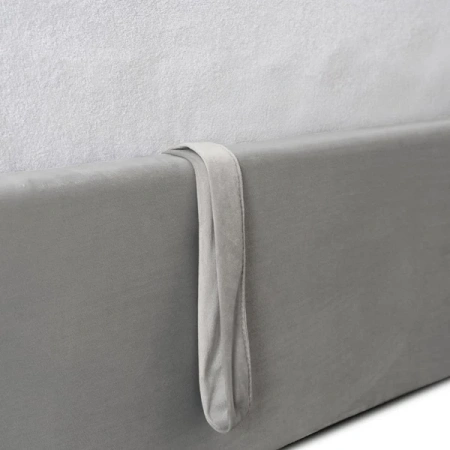 Łóżko 180x200 MARSYLIA Welurowe Szare Z Pojemnikiem