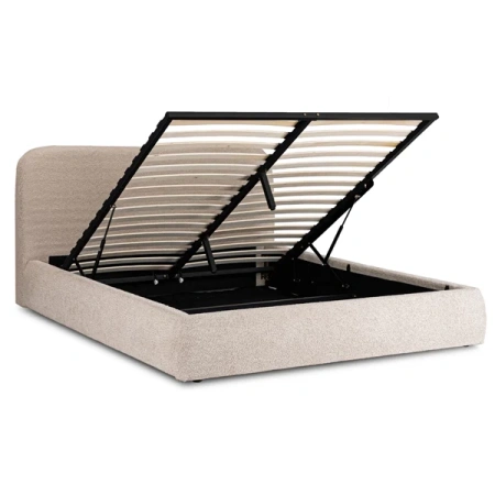 Łóżko 160x200 BRISTOL Beżowe Z Pojemnikiem