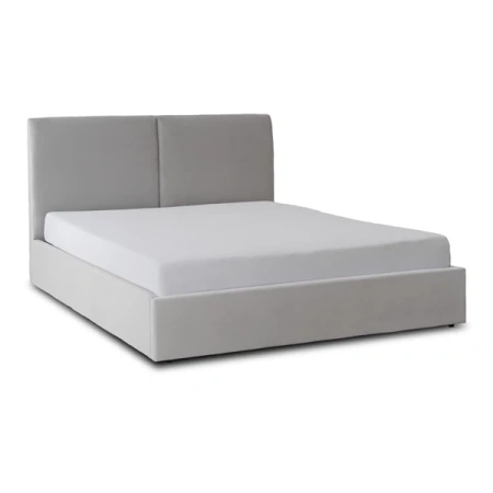 Łóżko 180x200 MARSYLIA Welurowe Szare Z Pojemnikiem