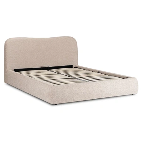 Łóżko 160x200 BRISTOL Beżowe Z Pojemnikiem