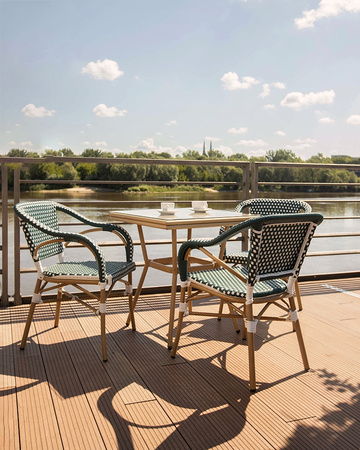 Krzesło ogrodowe CAFE MIRAMAR turkus /    morski rattan