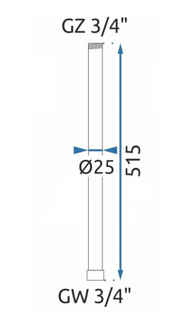PRZEDŁUŻKA 50cm DO ZESTAWU CHROM