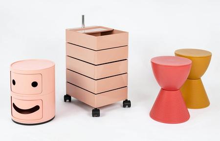 Stołek TAMBURO pastelowy imbir  - polipropylen