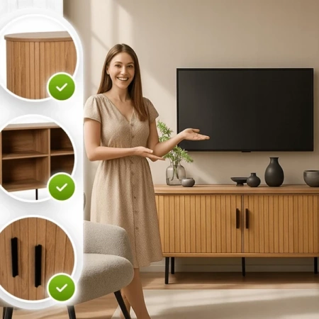 Szafka RTV Dwudrzwiowa 120 cm TRISH Dąb