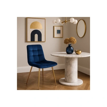 Krzesło YORK Granatowe Welurowe