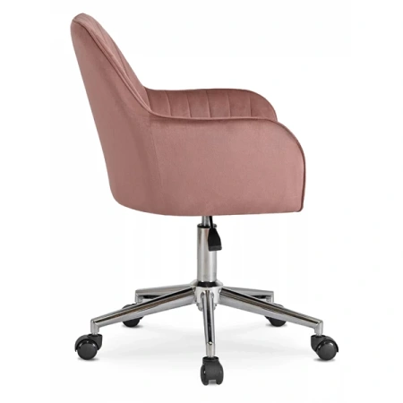 Fotel Obrotowy TOM Różowy Welurowy