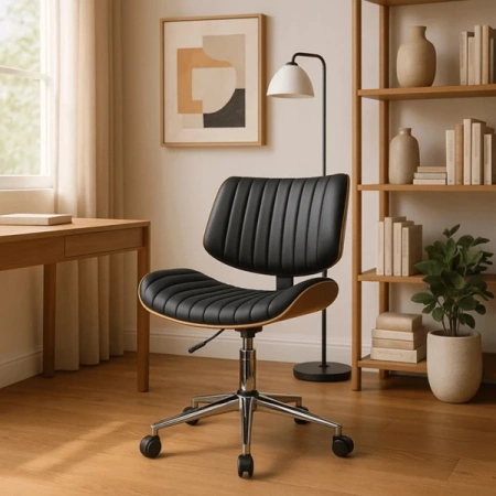 Fotel Obrotowy TEKSAS Czarny Ekoskóra