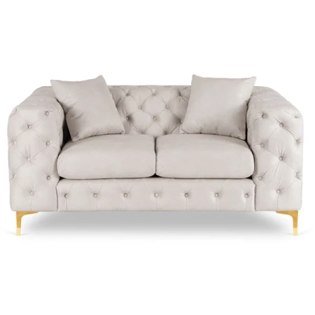 Sofa SORRENTO 2S Dwuosobowa Kremowa Welurowa