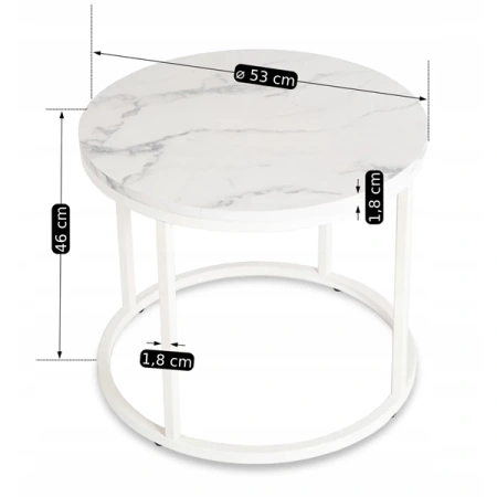Stolik AGNES Biały Marmur
