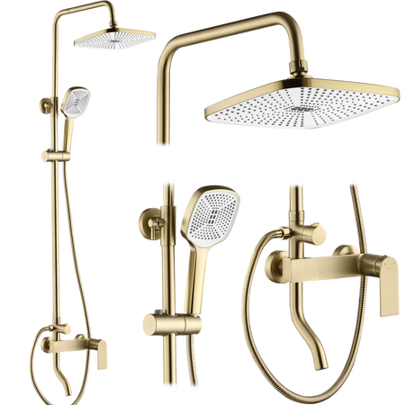 ZESTAW NATRYSKOWY MY1902-77GG STORM ZŁOTY SZCZOTKO