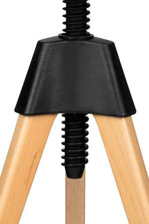 Krzesło barowe regulowane TOM czarne - polipropylen, drewno bukowe