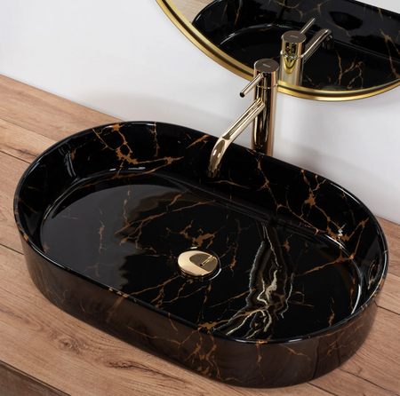 UMYWALKA NADIA 60 BLACK MARBLE SHINY - NABLATOWA
