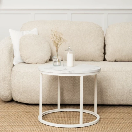 Stolik AGNES Biały Marmur