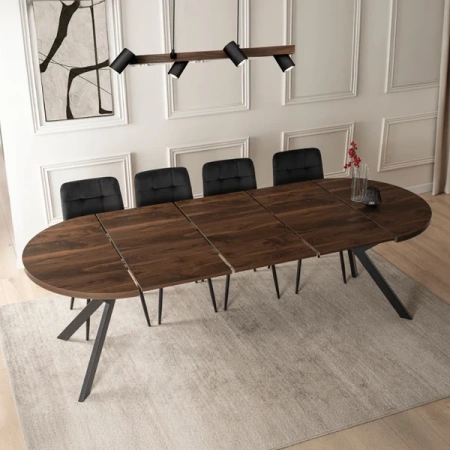 Stół LUKAS 100-250 cm Orzech/Czarny