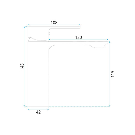 BATERIA UMYWALKOWA DROP MIEDŹ SZCZOTKOWANA NISKA