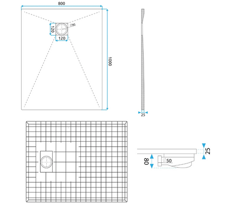 BRODZIK MAGNUM CARRARA WHITE 80x100