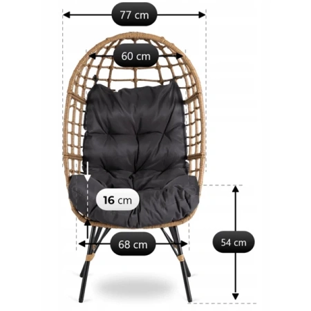 Fotel Ogrodowy Wypoczynkowy MADISON Szary