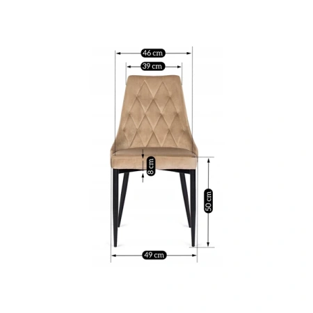 Krzesło CORK Beż Welurowe