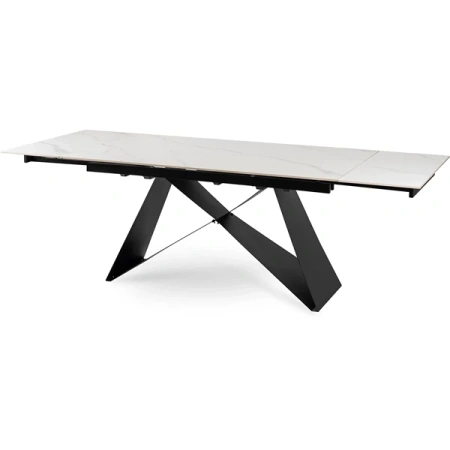 Stół VICTOR 160-240 cm Biały marmur/Czarny