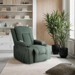 Fotel Masujący BOX Zielony Sztruksowy