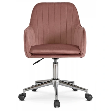 Fotel Obrotowy TOM Różowy Welurowy