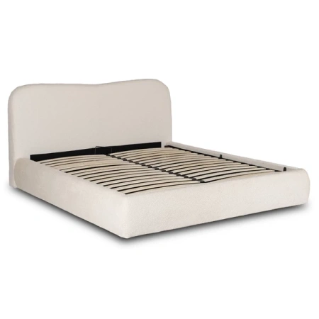 Łóżko 160x200 BRISTOL Kremowe Z Pojemnikiem