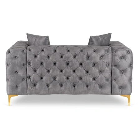 Sofa SORRENTO 2S Dwuosobowa Szara Welurowa