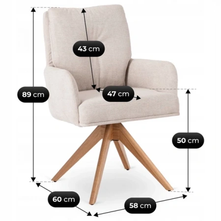 Krzesło Obrotowe BIANCO Beżowe