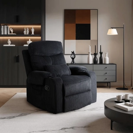 Fotel TORRES Czarny Sztruksowy