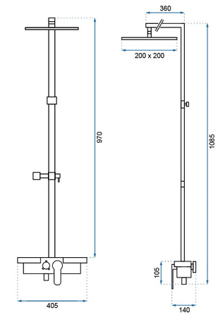 ZESTAW NATRYSKOWY LUCAS CHROM
