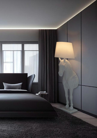 MOOSEE lampa podłogowa KOŃ HORSE STAND    M biała - włókno szklane