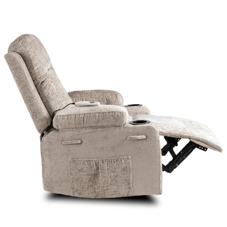 Fotel Masujący BOX Beżowy Welurowy