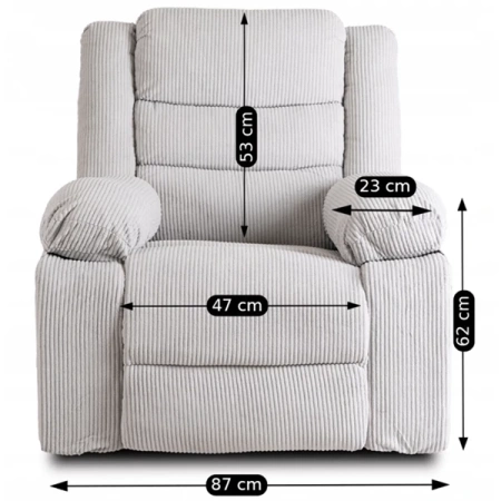 Fotel ARTURO Szary Sztruksowy